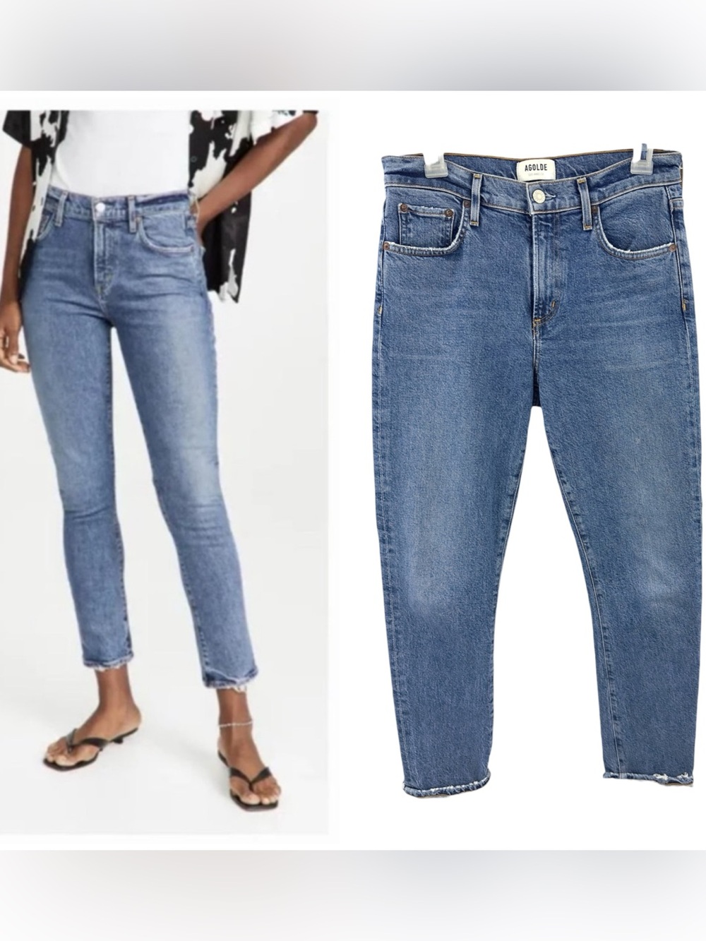 Agolde Toni Mid Rise Straight Leg Jeans Size 27 Organic Cotton Blue Made In USA